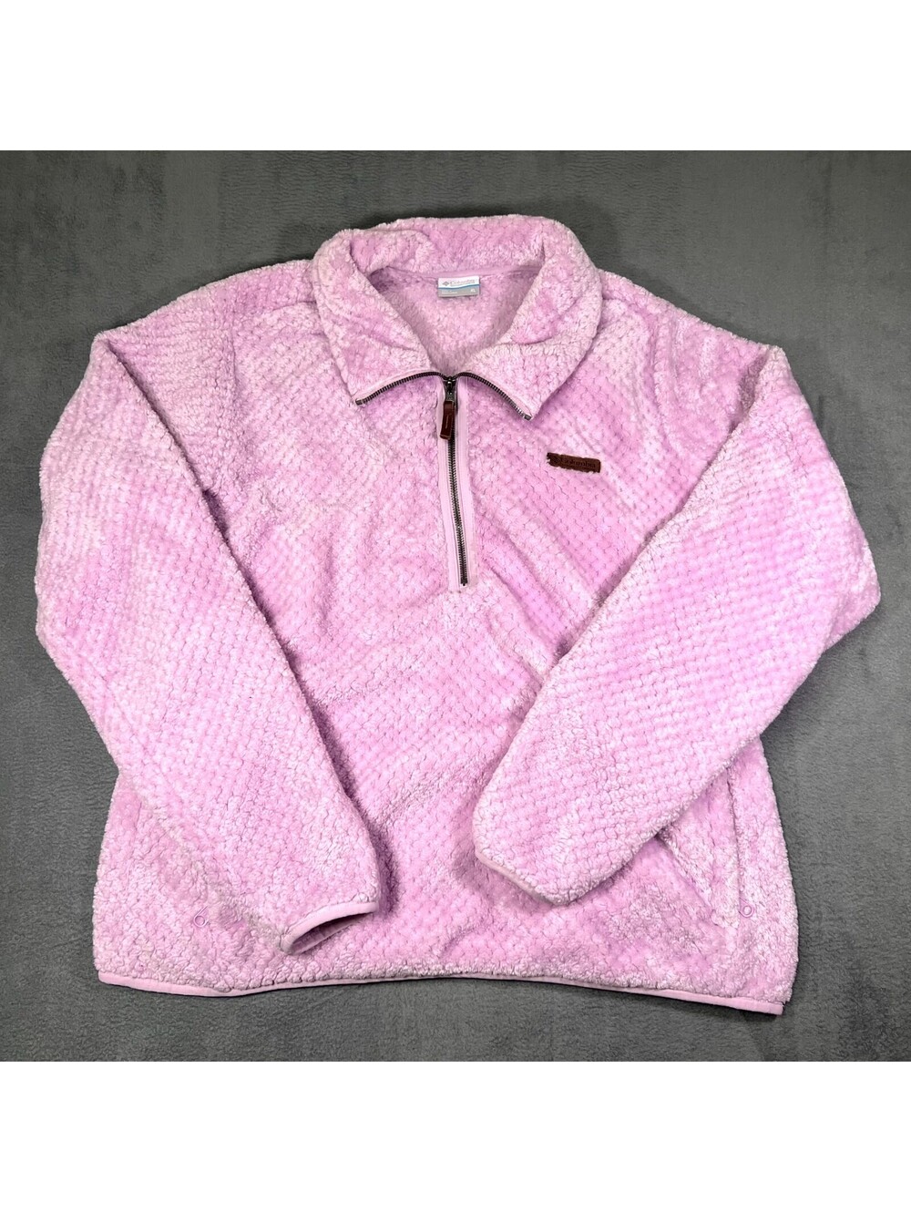 Columbia Fleece Sweatshirt Pink Womens XL 1/4 Zip Fire Side Sherpa Loungewear